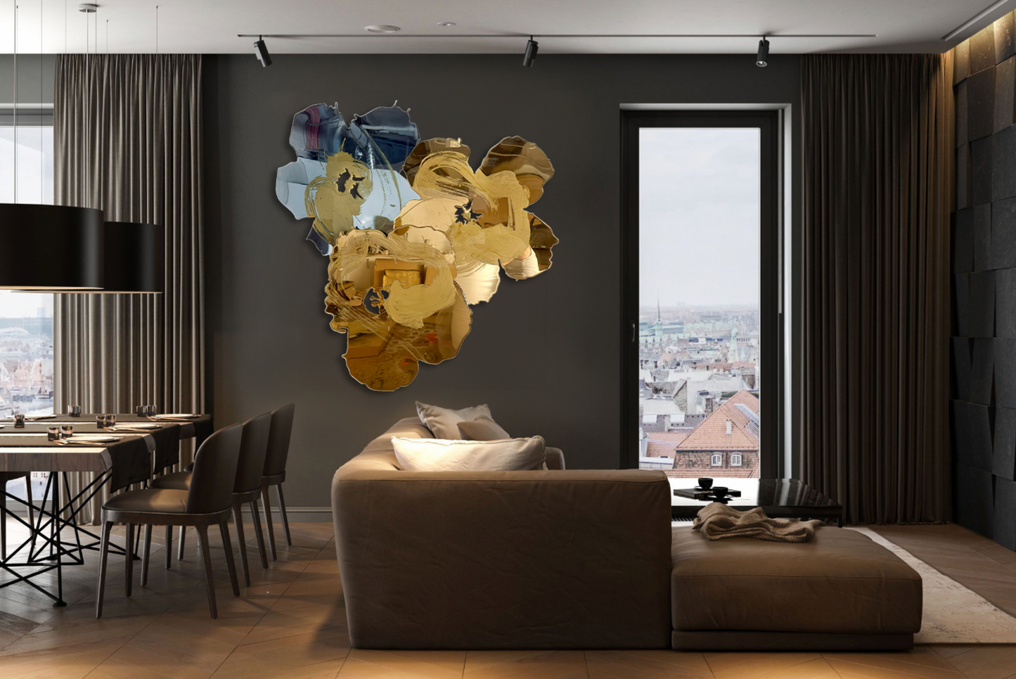 Majestic Giant Cluster: Aspen Gold and Sky Blue