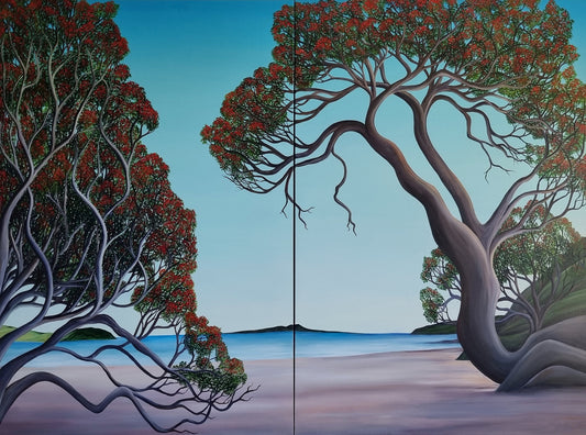 Pohutukawa by the Sea – Diptych