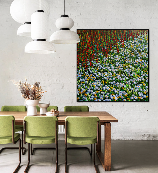 Foxgloves Marigolds and Oxeye Daisies