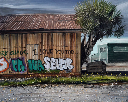 Railway Shed, Ashburton (I love you too)