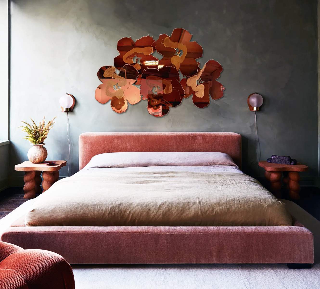 Flower Fields: Burnt Sienna, Sangria and Bordeaux