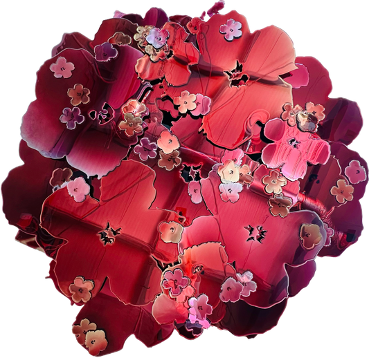 Flower Bed in Frizzle x Sizzle & Raspberry Sundae