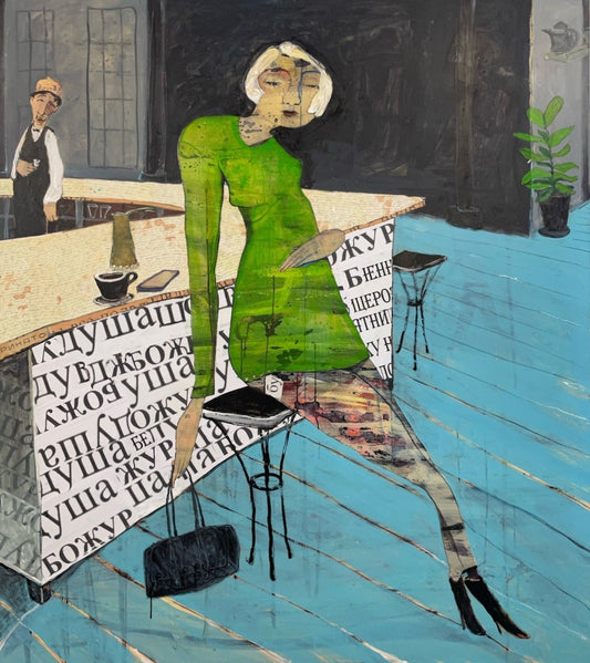 Lady in the apple green dress